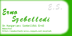 erno szebelledi business card